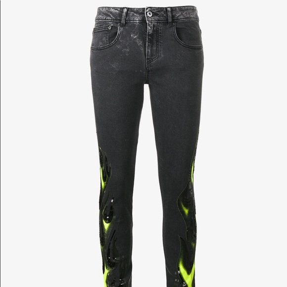 Filles a Papa Shoot Flame Print Jeans - Picture 2 of 4